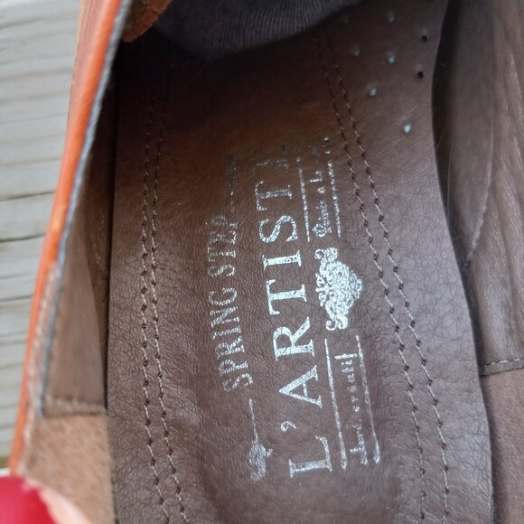 NWOT L'Artiste Vintage Inspired Leather Spectator Wingtip Short Heel Booties - Picture 5 of 10